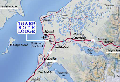 Maps And Directions To Tower Rock Lodge Kenai River Alaska