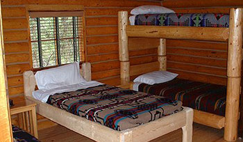 Beds in Cabins of Tower Rock Lodge
